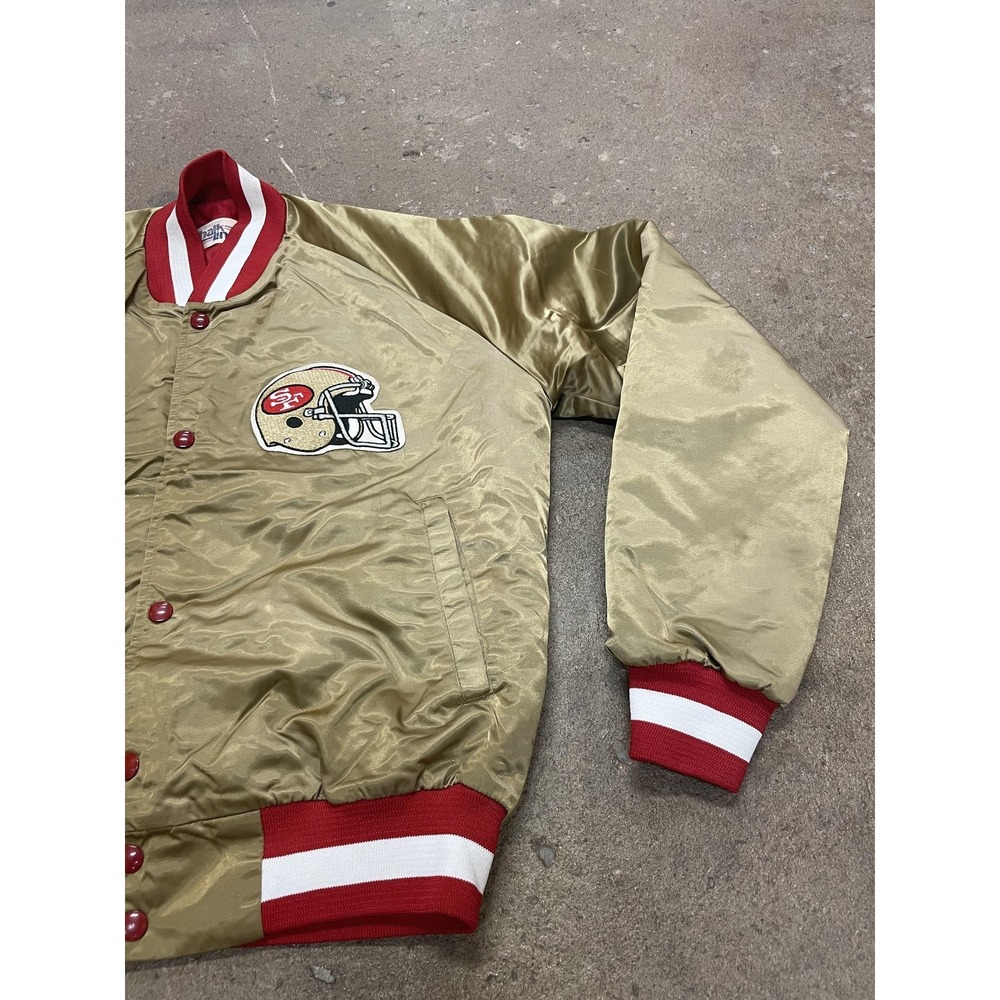Vintage San Francisco 49ers Jacket Mens Medium Gold NFL Football Chalk Line - Picture 3 of 16